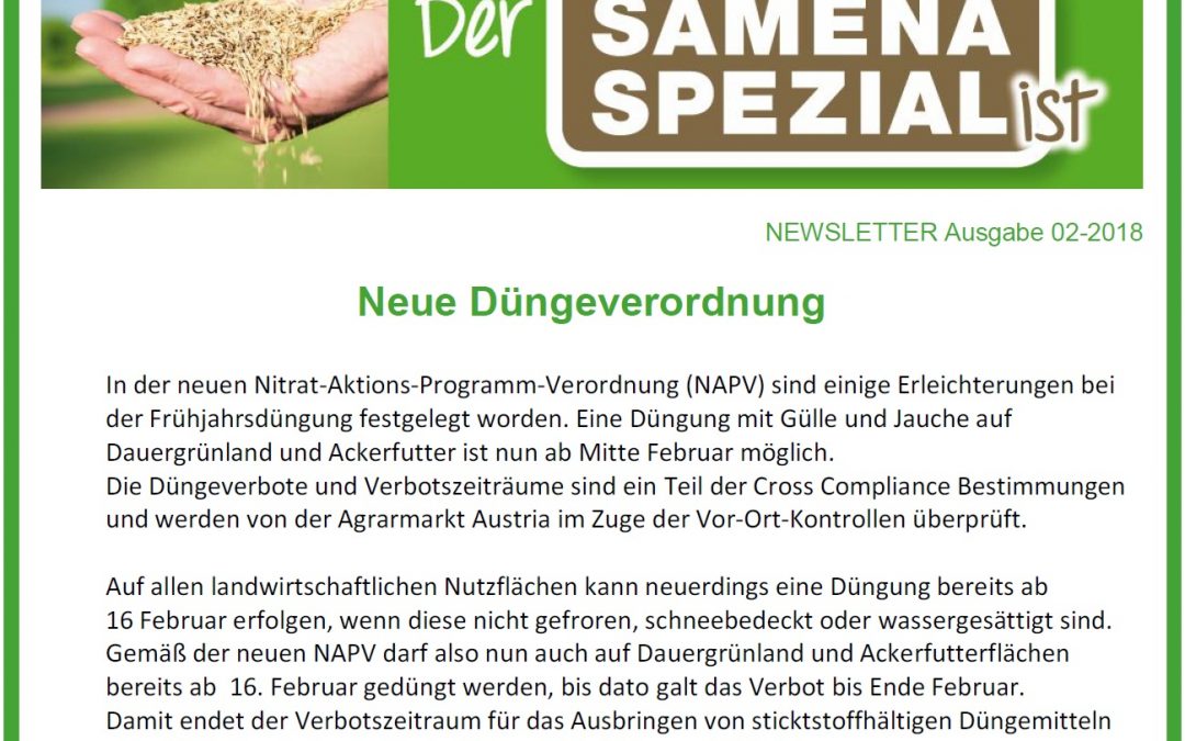 Neue Düngeverordnung!